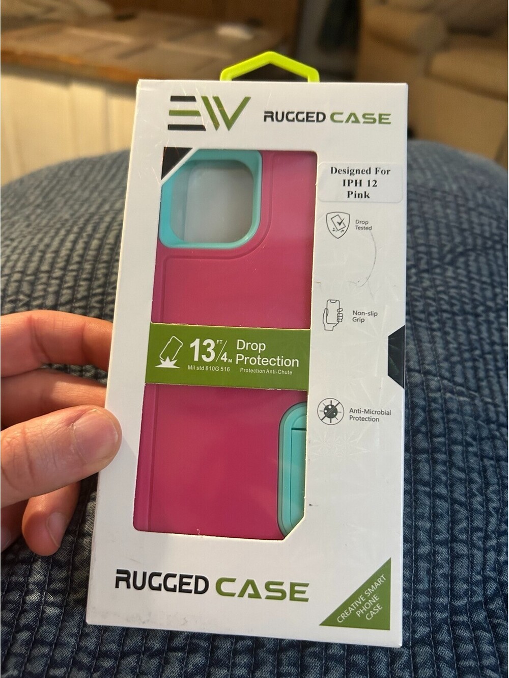 EW Rugged Case for Apple iPhone 12 Pink Teal 13.75ft Drop Protection New